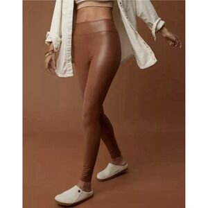OFFLINE By Aerie Real Luxe Faux Leather Legging Womens S Horizon Brown High Rise